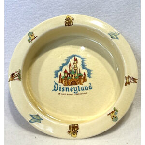 Vintage Disneyland Baby Plate Bambi Thumper Flower Castle Beswick of England